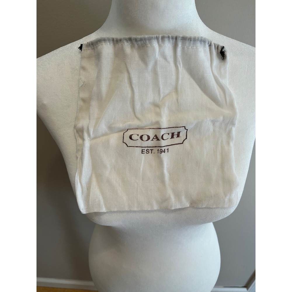 Coach Est 1941 White Cotton Drawstring Dust Bag Small Accessory Pouch 6.5x7